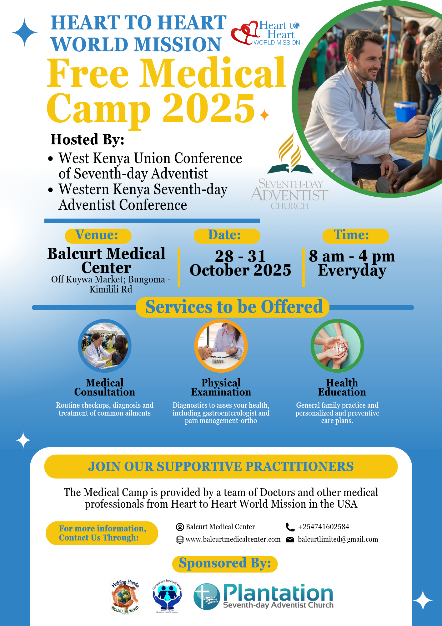 HEART TO HEART WORLD MISSION FREE MEDICAL CAMP 2025